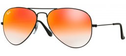 Sunglasses - Ray-Ban® - Ray-Ban® RB3025 AVIATOR LARGE METAL - 002/4W SHINY BLACK // MIRROR RED GRADIENT