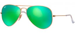 Sunglasses - Ray-Ban® - Ray-Ban® RB3025 AVIATOR LARGE METAL - 112/19 MATTE GOLD // CRYSTAL GREEN MIRROR MULTILAYER GREEN