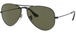 Gafas de Sol - Ray-Ban® - Ray-Ban® RB3025 AVIATOR LARGE METAL - W3361 MATTE BLACK // GREEN POLARIZED