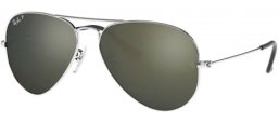 Sunglasses - Ray-Ban® - Ray-Ban® RB3025 AVIATOR LARGE METAL - 003/59 SILVER // GREY MIRROR SILVER POLARIZED