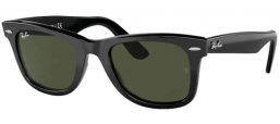 Sunglasses - Ray-Ban® - Ray-Ban® RB2140 ORIGINAL WAYFARER - 135831 BLACK // GREEN