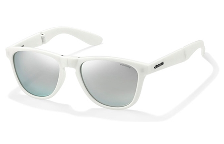 Sunglasses - Polaroid - P8448 FOLDING - 7CB (JB) MATTE WHITE // GREY SILVER MIRROR POLARIZED