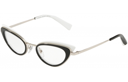 Monturas - Alain Mikli - A02029 PAVEE - 002 BLACK WHITE WITH SILVER