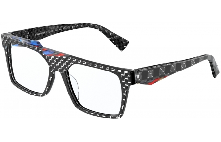 Monturas - Alain Mikli - A03123 LAC - 001 CRYSTAL BLACK DAMIER STRIPED BLUE RED