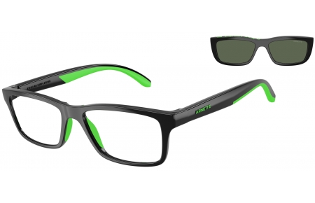 Monturas - Arnette - AN4356 GRAF - 27531W  BLACK RUBBER GEKKO GREEN // CLEAR + CLIP ON DARK GREEN