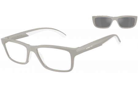 Monturas - Arnette - AN4356 GRAF - 29871W  LIGHT GREY RUBBER WHITE // CLEAR + CLIP ON DARK GREY MIRROR SILVER