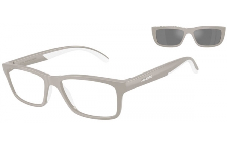 Monturas - Arnette - AN4356 GRAF - 29871W  LIGHT GREY RUBBER WHITE // CLEAR + CLIP ON DARK GREY MIRROR SILVER