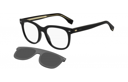 Monturas - BOSS Hugo Boss - BOSS 1444/CS-2 - 807 (IR) BLACK // CLEAR + CLIP ON GREY BLUE