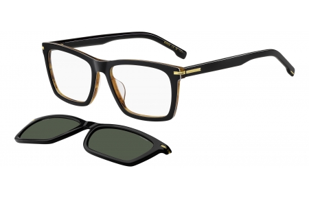 Monturas - BOSS Hugo Boss - BOSS 1726/G/CS - 05K (UC) BLACK STRIPED // CLEAR + CLIP ON GREEN POLARIZED