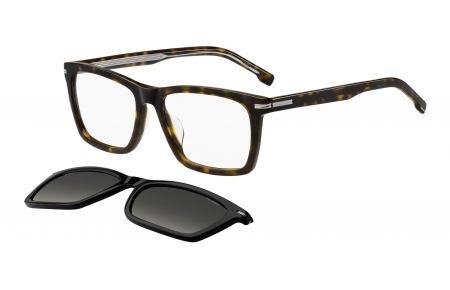 Monturas - BOSS Hugo Boss - BOSS 1726/G/CS - WR7 (LB) BLACK HAVANA // CLEAR + CLIP ON GREEN GRADIENT POLARIZED
