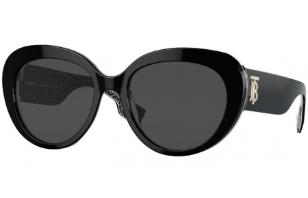 Sunglasses - Burberry - BE4298 ROSE - 397787  BLACK PRINT CRYSTAL // DARK GREY