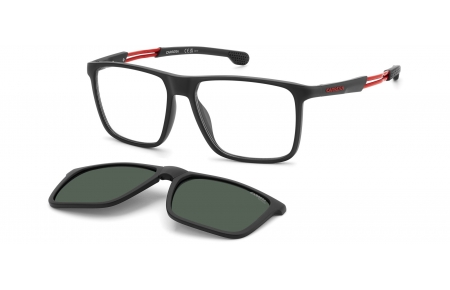 Monturas - Carrera - CA 4020/CS - BLX (UC) MATTE BLACK RED // CLEAR + CLIP ON GREEN POLARIZED
