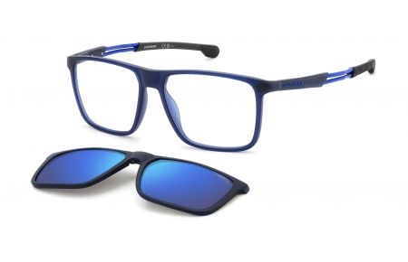 Monturas - Carrera - CA 4020/CS - FLL (5X) MATTE BLUE // CLEAR + CLIP ON BLUE MIRROR POLARIZED