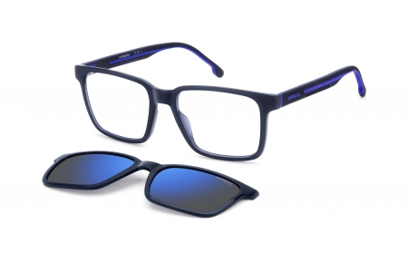 Monturas - Carrera - CA 8069/CS - FLL (5X) MATTE BLUE // CLEAR + CLIP ON BLUE MIRROR POLARIZED
