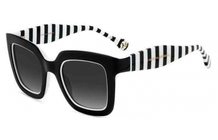 Sunglasses - Carolina Herrera - HER 0087/S - 80S (9O) BLACK WHITE // DARK GREY GRADIENT