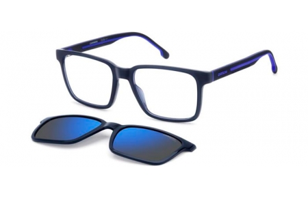 Sunglasses - Carrera - CA 8069/CS - FLL (5X) MATTE BLUE // CLEAR + CLIP ON BLUE MIRROR POLARIZED