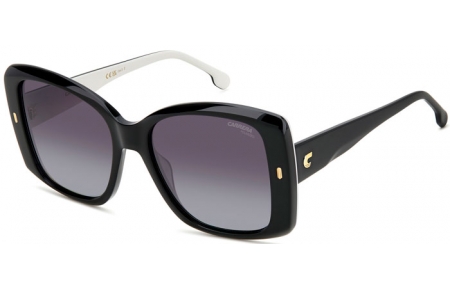 Sunglasses - Carrera - CARRERA 3030/S - 80S (WJ) BLACK WHITE // GREY GRADIENT POLARIZED