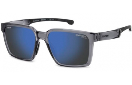 Lunettes de soleil - Carrera - CARRERA DUCATI CARDUC 045/S - R6S (XT) GREY BLACK // BLUE SKY MIRROR