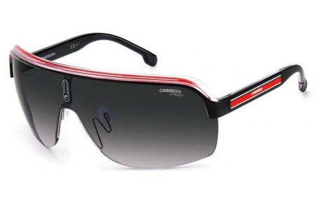 Lunettes de soleil - Carrera - TOPCAR 1/N - T4O (9O) BLACK CRYSTAL BLACK WHITE RED // DARK GREY GRADIENT