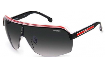 Gafas de Sol - Carrera - TOPCAR 1/N - T4O (9O) BLACK CRYSTAL BLACK WHITE RED // DARK GREY GRADIENT