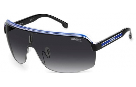 Lunettes de soleil - Carrera - TOPCAR 1/N - T5C (9O) BLACK CRYSTAL BLACK WHITE BLUE // DARK GREY GRADIENT