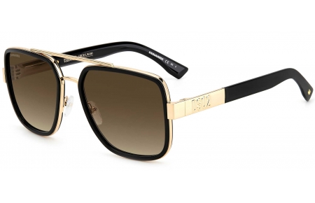 Gafas de Sol - Dsquared2 - D2 0060/S - RHL (HA) GOLD BLACK // BROWN GRADIENT