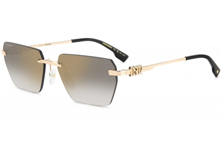 Gafas de Sol - Dsquared2 - D2 0102/S - RHL (FQ) GOLD BLACK // GREY GRADIENT GOLD MIRROR