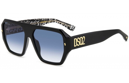 Gafas de Sol - Dsquared2 - D2 0128/S - TAY (08) BLACK PATTERNED WHITE // DARK BLUE GRADIENT