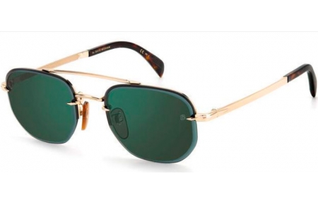 Sunglasses - David Beckham Eyewear - DB 1078/S - 06J (MT) GOLD HAVANA // GREEN MIRROR