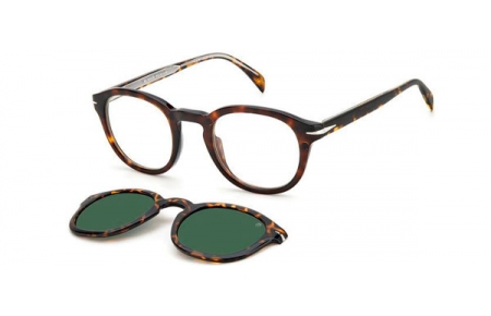 Monturas - David Beckham Eyewear - DB 1080/CS - 086 (UC) HAVANA // + CLIP ON GREEN POLARIZED