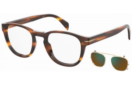 Frames - David Beckham Eyewear - DB 1117/CS - 0UC (MT) RED HAVANA // CLEAR + CLIP ON GREEN MIRROR