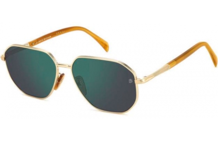 Sunglasses - David Beckham Eyewear - DB 1132/F/S - F6W (MT) GOLD HORN // GREEN MIRROR