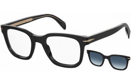 Gafas de Sol - David Beckham Eyewear - DB 7043/CS - 2M2 (Z7) BLACK GOLD // + CLIP ON BLUE GRADIENT POLARIZED