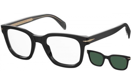 Monturas - David Beckham Eyewear - DB 7043/CS - 807 (UC) BLACK // + CLIP ON GREEN POLARIZED