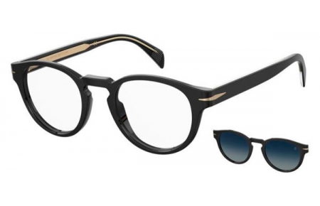 Gafas de Sol - David Beckham Eyewear - DB 7104/CS - 807 (WJ) BLACK // CLEAR + CLIP ON GREY GRADIENT POLARIZED