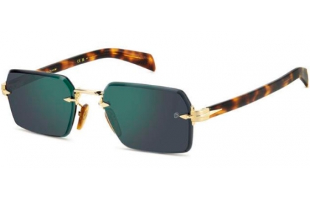 Sunglasses - David Beckham Eyewear - DB 7109/S - 06J (MT) GOLD HAVANA // GREEN MIRROR