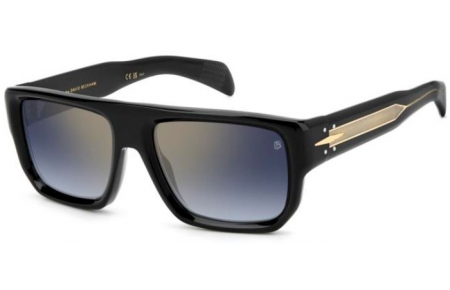 Sunglasses - David Beckham Eyewear - DB 7132/S - 807 (1V) BLACK // BLUE GRADIENT GOLD MIRROR