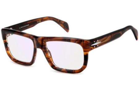 Frames - David Beckham Eyewear - DB 7137 - EX4 (2Y) BROWN HORN // LIGHT BLUE MIRROR