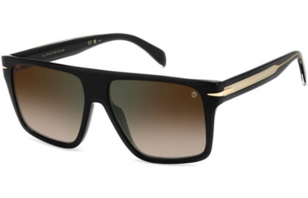 Lunettes de soleil - David Beckham Eyewear - DB 7149/S - 807 (QY) BLACK // BROWN GRADIENT GREEN MIRROR