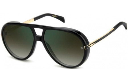 Sunglasses - David Beckham Eyewear - DB 99/VOYAGER - 2M2 (CS) BLACK // GREEN GRADIENT GREEN MIRROR
