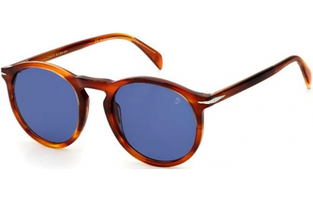 Sunglasses - David Beckham Eyewear - DB 1009/S - EX4 (KU) BROWN HORN // BLUE GREY