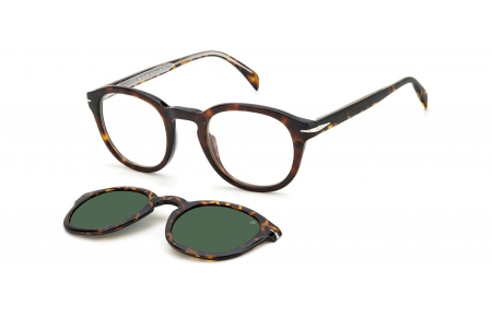 Monturas - David Beckham Eyewear - DB 1080/CS - 086 (UC) HAVANA // + CLIP ON GREEN POLARIZED