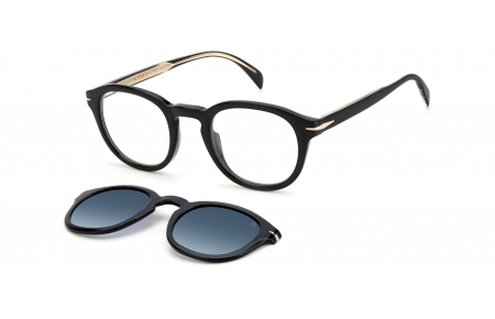 Monturas - David Beckham Eyewear - DB 1080/CS - 2M2 (Z7) BLACK GOLD // + CLIP ON BLUE GRADIENT POLARIZED