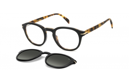 Monturas - David Beckham Eyewear - DB 1080/CS - WR7 (LB) BLACK HAVANA // + CLIP ON GREEN GRADIENT POLARIZED