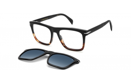 Monturas - David Beckham Eyewear - DB 7000/CS - 37N (Z7) BLACK HORN // + CLIP ON BLUE GRADIENT POLARIZED