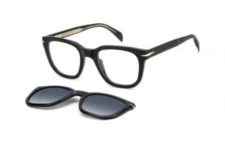 Monturas - David Beckham Eyewear - DB 7043/CS - 2M2 (Z7) BLACK GOLD // + CLIP ON BLUE GRADIENT POLARIZED