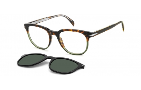 Monturas - David Beckham Eyewear - DB 7120/CS - PHW (UC) HAVANA GREEN // GREEN POLARIZED