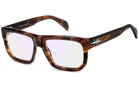 Monturas - David Beckham Eyewear - DB 7137 - EX4 (2Y) BROWN HORN // LIGHT BLUE MIRROR