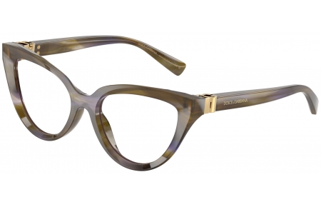 Monturas - Dolce & Gabbana - DG3414 - 3447  STRIPED OLIVE GREEN