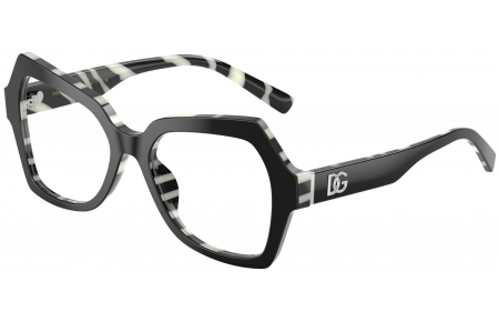 Monturas - Dolce & Gabbana - DG3429 - 3372  BLACK ON ZEBRA PRINT